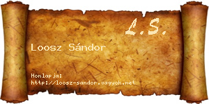 Loosz Sándor névjegykártya